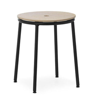 Normann Copenhagen Circa black steel stool with oak seat h. 45 cm. - Buy now on ShopDecor - Discover the best products by NORMANN COPENHAGEN design