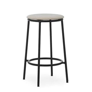 Normann Copenhagen Circa black steel stool with upholstery fabric seat h. 65 cm. - Buy now on ShopDecor - Discover the best products by NORMANN COPENHAGEN design