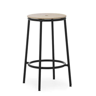 Normann Copenhagen Circa black steel stool with oak seat h. 65 cm. - Buy now on ShopDecor - Discover the best products by NORMANN COPENHAGEN design