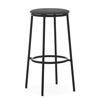 Normann Copenhagen Circa black steel stool with upholstery fabric seat h. 75 cm. - Buy now on ShopDecor - Discover the best products by NORMANN COPENHAGEN design