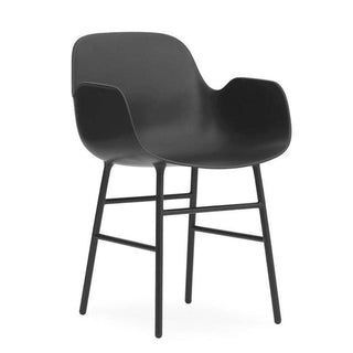 Normann Copenhagen Form polypropylene armchair with lacquered steel legs - Buy now on ShopDecor - Discover the best products by NORMANN COPENHAGEN design