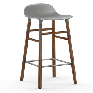 Normann Copenhagen Form walnut bar stool with polypropylene seat h. 65 cm. - Buy now on ShopDecor - Discover the best products by NORMANN COPENHAGEN design