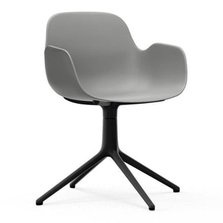 Normann Copenhagen Form polypropylene swivel armchair with 4 black aluminium legs - Buy now on ShopDecor - Discover the best products by NORMANN COPENHAGEN design