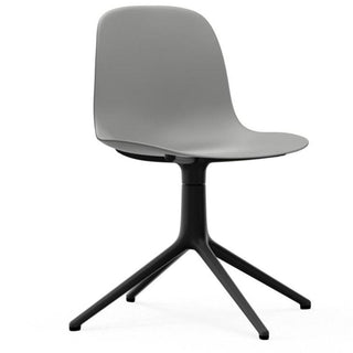 Normann Copenhagen Form polypropylene swivel chair with 4 black aluminium legs - Buy now on ShopDecor - Discover the best products by NORMANN COPENHAGEN design