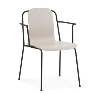 Normann Copenhagen Studio oak stackable armchair with black steel legs - Buy now on ShopDecor - Discover the best products by NORMANN COPENHAGEN design