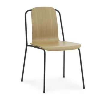 Normann Copenhagen Studio oak stackable chair with black steel legs - Buy now on ShopDecor - Discover the best products by NORMANN COPENHAGEN design