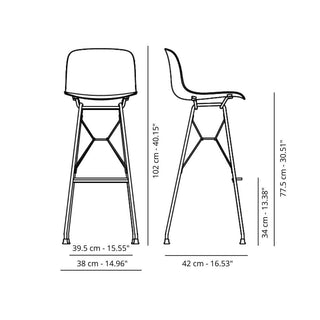 Magis Troy Wireframe high stool in polypropylene with black structure h. 102 cm. - Buy now on ShopDecor - Discover the best products by MAGIS design