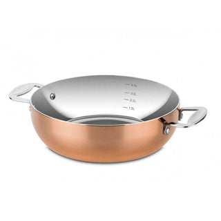 Mepra Toscana Copper frying pan with lid diam. 28 cm. - Buy now on ShopDecor - Discover the best products by MEPRA design