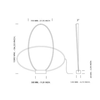 Nemo Lighting Ellisse floor lamp black - Buy now on ShopDecor - Discover the best products by NEMO CASSINA LIGHTING design