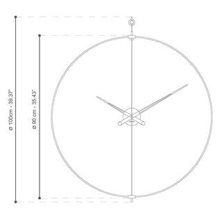 Nomon Barcelona wall clock with black structure and inserts in walnut wood - Buy now on ShopDecor - Discover the best products by NOMON design