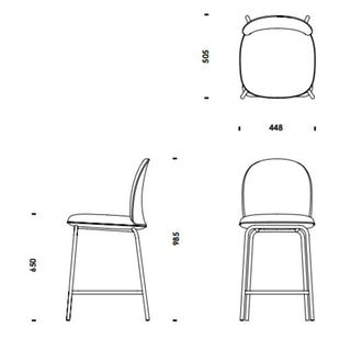 Normann Copenhagen Ace stool full upholstery black steel and seat h. 65 cm. - Buy now on ShopDecor - Discover the best products by NORMANN COPENHAGEN design