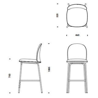 Normann Copenhagen Ace stool full upholstery black steel and seat h. 75 cm. - Buy now on ShopDecor - Discover the best products by NORMANN COPENHAGEN design