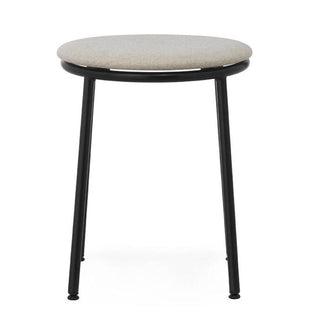 Normann Copenhagen Circa black steel stool with upholstery fabric seat h. 45 cm. - Buy now on ShopDecor - Discover the best products by NORMANN COPENHAGEN design