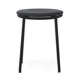 Normann Copenhagen Circa black steel stool with upholstery ultra leather seat h. 45 cm. - Buy now on ShopDecor - Discover the best products by NORMANN COPENHAGEN design