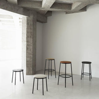 Normann Copenhagen Circa black steel stool with oak seat h. 45 cm. - Buy now on ShopDecor - Discover the best products by NORMANN COPENHAGEN design