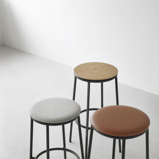 Normann Copenhagen Circa black steel stool with oak seat h. 75 cm. - Buy now on ShopDecor - Discover the best products by NORMANN COPENHAGEN design