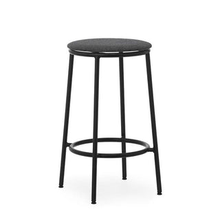 Normann Copenhagen Circa black steel stool with upholstery fabric seat h. 65 cm. Normann Copenhagen Circa Main Line flax MLF16 - Buy now on ShopDecor - Discover the best products by NORMANN COPENHAGEN design