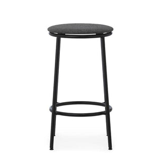 Normann Copenhagen Circa black steel stool with upholstery fabric seat h. 65 cm. - Buy now on ShopDecor - Discover the best products by NORMANN COPENHAGEN design