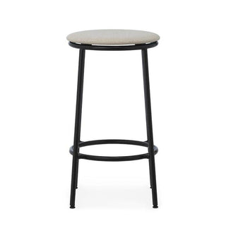 Normann Copenhagen Circa black steel stool with upholstery fabric seat h. 65 cm. - Buy now on ShopDecor - Discover the best products by NORMANN COPENHAGEN design