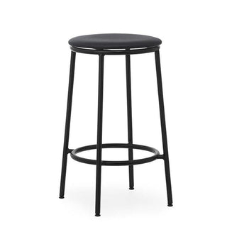 Normann Copenhagen Circa black steel stool with upholstery fabric seat h. 65 cm. - Buy now on ShopDecor - Discover the best products by NORMANN COPENHAGEN design