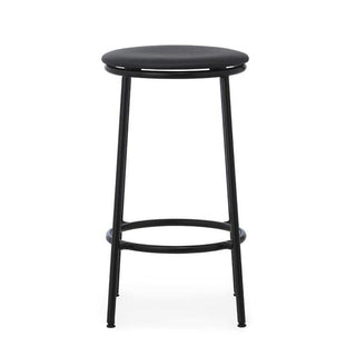 Normann Copenhagen Circa black steel stool with upholstery fabric seat h. 65 cm. - Buy now on ShopDecor - Discover the best products by NORMANN COPENHAGEN design