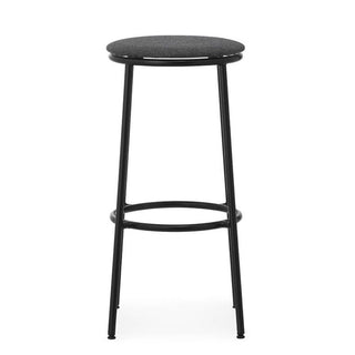 Normann Copenhagen Circa black steel stool with upholstery fabric seat h. 75 cm. - Buy now on ShopDecor - Discover the best products by NORMANN COPENHAGEN design