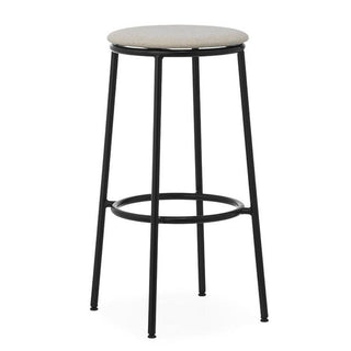 Normann Copenhagen Circa black steel stool with upholstery fabric seat h. 75 cm. Normann Copenhagen Circa Main Line flax MLF20 - Buy now on ShopDecor - Discover the best products by NORMANN COPENHAGEN design