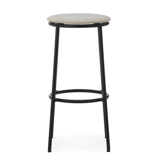 Normann Copenhagen Circa black steel stool with upholstery fabric seat h. 75 cm. - Buy now on ShopDecor - Discover the best products by NORMANN COPENHAGEN design