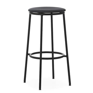 Normann Copenhagen Circa black steel stool with upholstery fabric seat h. 75 cm. - Buy now on ShopDecor - Discover the best products by NORMANN COPENHAGEN design