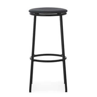 Normann Copenhagen Circa black steel stool with upholstery fabric seat h. 75 cm. - Buy now on ShopDecor - Discover the best products by NORMANN COPENHAGEN design