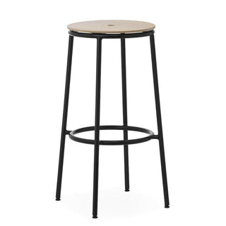 Normann Copenhagen Circa black steel stool with oak seat h. 75 cm. Normann Copenhagen Circa Oak - Buy now on ShopDecor - Discover the best products by NORMANN COPENHAGEN design