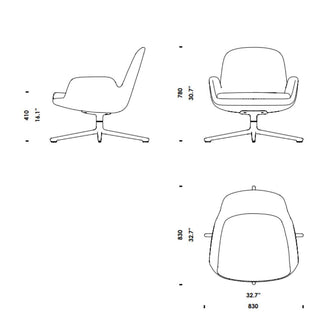 Normann Copenhagen Era lounge swivel chair full upholstery fabric with aluminium structure - Buy now on ShopDecor - Discover the best products by NORMANN COPENHAGEN design