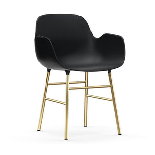 Normann Copenhagen Form polypropylene armchair with brass legs Normann Copenhagen Form Black - Buy now on ShopDecor - Discover the best products by NORMANN COPENHAGEN design