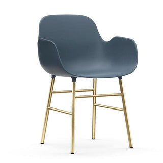 Normann Copenhagen Form polypropylene armchair with brass legs Normann Copenhagen Form Blue - Buy now on ShopDecor - Discover the best products by NORMANN COPENHAGEN design