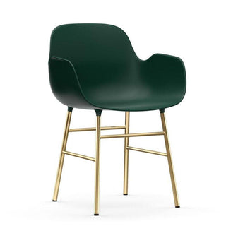 Normann Copenhagen Form polypropylene armchair with brass legs Normann Copenhagen Form Green - Buy now on ShopDecor - Discover the best products by NORMANN COPENHAGEN design