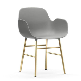 Normann Copenhagen Form polypropylene armchair with brass legs Normann Copenhagen Form Grey - Buy now on ShopDecor - Discover the best products by NORMANN COPENHAGEN design