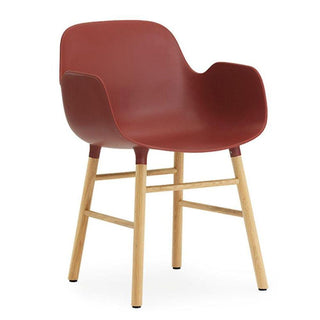 Normann Copenhagen Form polypropylene armchair with oak legs Normann Copenhagen Form Red - Buy now on ShopDecor - Discover the best products by NORMANN COPENHAGEN design