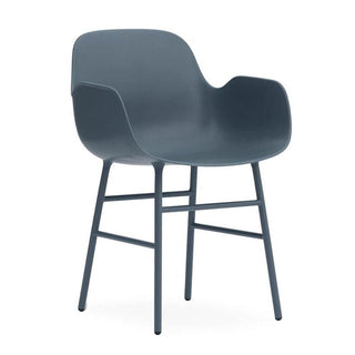 Normann Copenhagen Form polypropylene armchair with lacquered steel legs Normann Copenhagen Form Blue - Buy now on ShopDecor - Discover the best products by NORMANN COPENHAGEN design