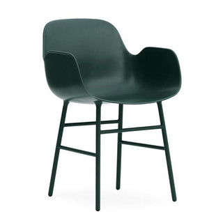 Normann Copenhagen Form polypropylene armchair with lacquered steel legs Normann Copenhagen Form Green - Buy now on ShopDecor - Discover the best products by NORMANN COPENHAGEN design