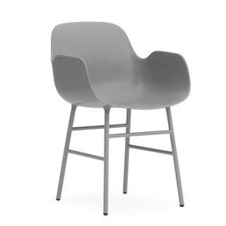 Normann Copenhagen Form polypropylene armchair with lacquered steel legs Normann Copenhagen Form Grey - Buy now on ShopDecor - Discover the best products by NORMANN COPENHAGEN design