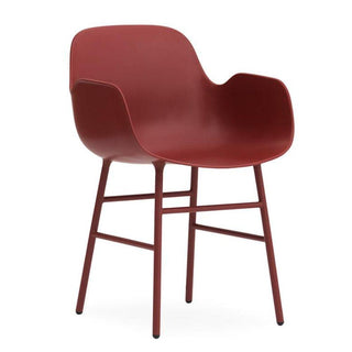 Normann Copenhagen Form polypropylene armchair with lacquered steel legs Normann Copenhagen Form Red - Buy now on ShopDecor - Discover the best products by NORMANN COPENHAGEN design