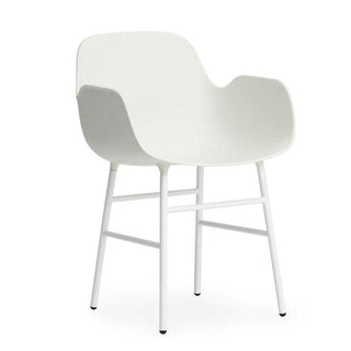 Normann Copenhagen Form polypropylene armchair with lacquered steel legs Normann Copenhagen Form White - Buy now on ShopDecor - Discover the best products by NORMANN COPENHAGEN design