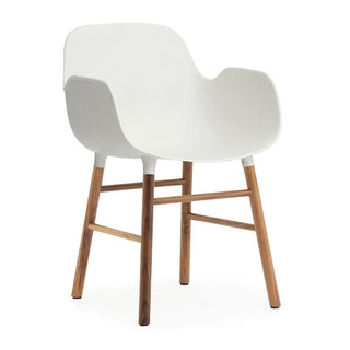 Normann Copenhagen Form polypropylene armchair with walnut legs Normann Copenhagen Form White - Buy now on ShopDecor - Discover the best products by NORMANN COPENHAGEN design