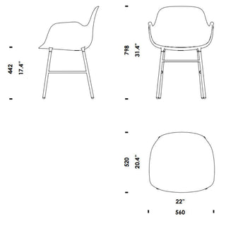 Normann Copenhagen Form polypropylene armchair with brass legs - Buy now on ShopDecor - Discover the best products by NORMANN COPENHAGEN design