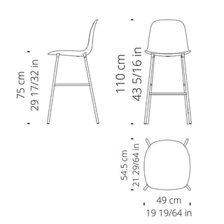 Normann Copenhagen Form steel bar chair with polypropylene seat h. 75 cm. - Buy now on ShopDecor - Discover the best products by NORMANN COPENHAGEN design