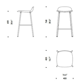 Normann Copenhagen Form steel bar stool with polypropylene seat h. 65 cm. - Buy now on ShopDecor - Discover the best products by NORMANN COPENHAGEN design