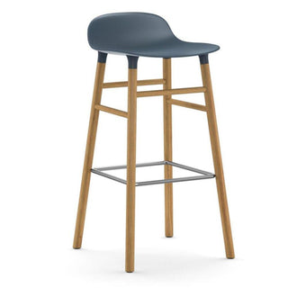 Normann Copenhagen Form oak bar stool with polypropylene seat h. 75 cm. Normann Copenhagen Form Blue - Buy now on ShopDecor - Discover the best products by NORMANN COPENHAGEN design