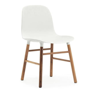 Normann Copenhagen Form polypropylene chair with walnut legs Normann Copenhagen Form White - Buy now on ShopDecor - Discover the best products by NORMANN COPENHAGEN design