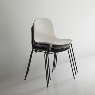 Normann Copenhagen Form polypropylene stackable chair with black steel legs - Buy now on ShopDecor - Discover the best products by NORMANN COPENHAGEN design