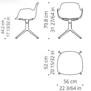 Normann Copenhagen Form polypropylene swivel armchair with 4 aluminium legs - Buy now on ShopDecor - Discover the best products by NORMANN COPENHAGEN design